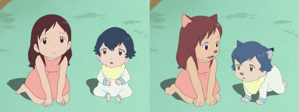Yuki and Ame in Wolf Children